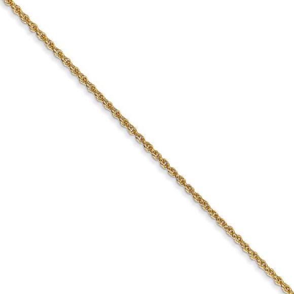 1.1mm, 14K Yellow Gold, Solid Baby Rope Chain Necklace, 18...